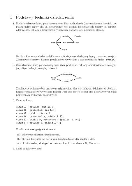 Programowanie obiektowe C++ Informatyka/Automatyka i ...