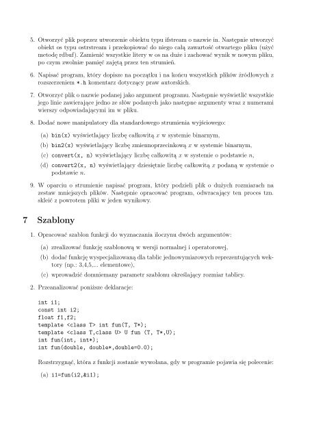 Programowanie obiektowe C++ Informatyka/Automatyka i ...