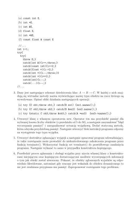 Programowanie obiektowe C++ Informatyka/Automatyka i ...