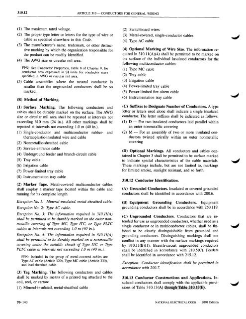 Chapter 3 Wiring Methods and Materials