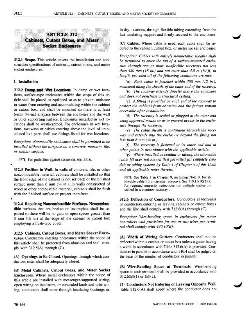 Chapter 3 Wiring Methods and Materials