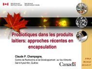 Probiotiques dans les produits laitiers - Centre canadien d ...