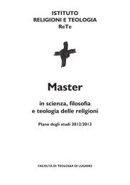 Piano degli studi 2012/2013 - FacoltÃ  di Teologia di Lugano