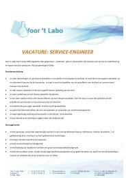VACATURE: SERVICE-ENGINEER - t Labo