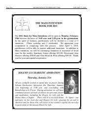 THE MASS INTENTION BOOK FOR 2011 ... - St. Agnes Parish