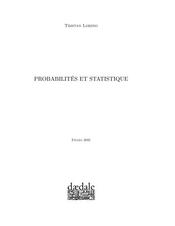 PROBABILIT´ES ET STATISTIQUE - Pages perso