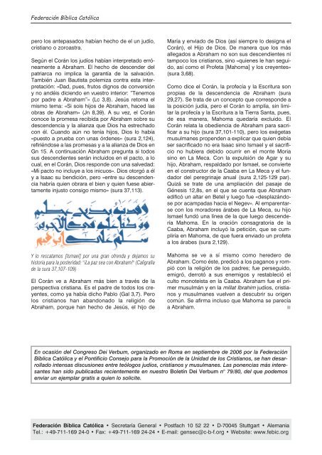Carta Informativa de la FEBIC 3/2006