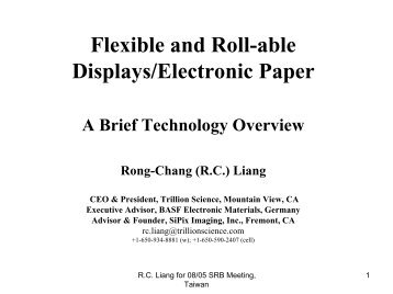 Flexible and Roll-able Displays/Electronic Paper A Brief Technology ...