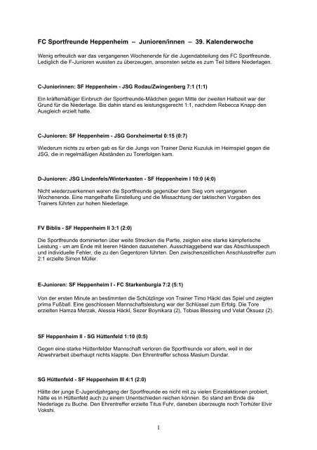 FC Sportfreunde Heppenheim â Junioren/innen â 36