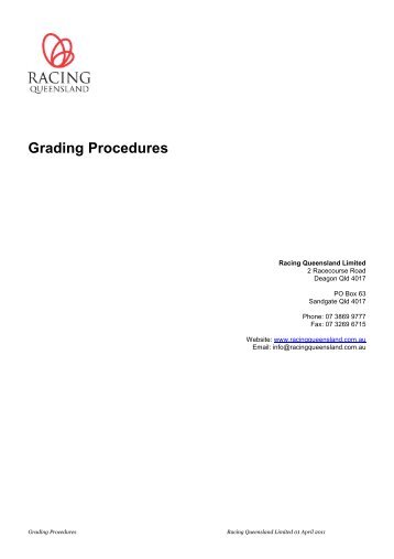 Grading Procedures - Greyhounds Queensland