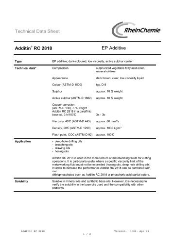 RC 2818 - Rhein Chemie WebShop