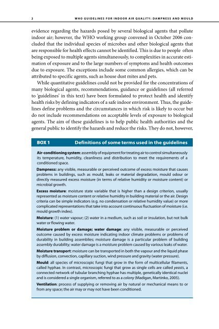 Dampness and Mould - WHO guidelines for indoor air quality - PRWeb