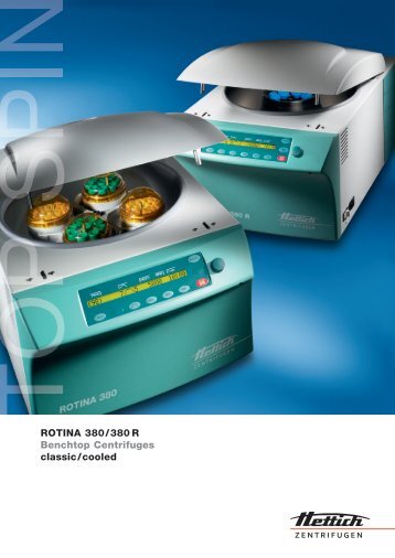 Download Rotina 380 PDF Datasheet - Hettich Centrifuges UK