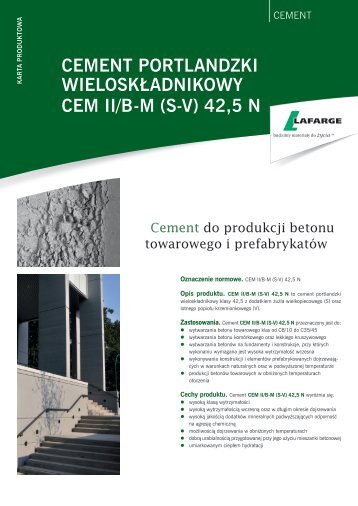 CEMENt pOrtlaNdZkI wIElOSkładNIkOwy CEM II/B-M (S-V ... - Lafarge