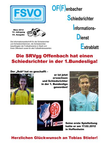 OF(F)enbacher Schiedsrichter Dienst Extrablatt - FSVO