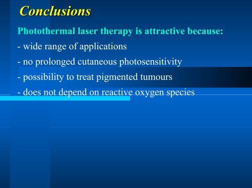 Lasers and photothermal therapy