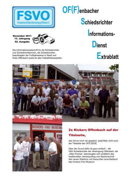 OF(F)enbacher Schiedsrichter Dienst Extrablatt - FSVO