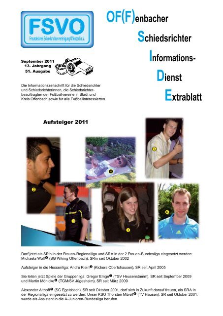OF(F)enbacher Schiedsrichter Dienst Extrablatt - FSVO