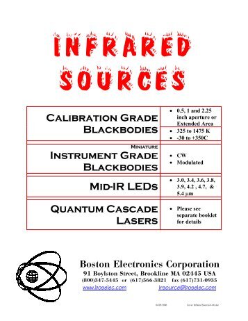 the Thermal source and IR LED brochure. - Boston Electronics ...