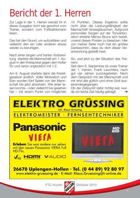 Wir verwirklichen Wohn(t)räume! - FTC Hollen eV Sportverein seit ...