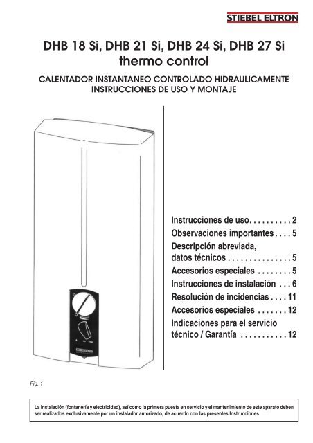 DHB 18 Si, DHB 21 Si, DHB 24 Si, DHB 27 Si thermo control