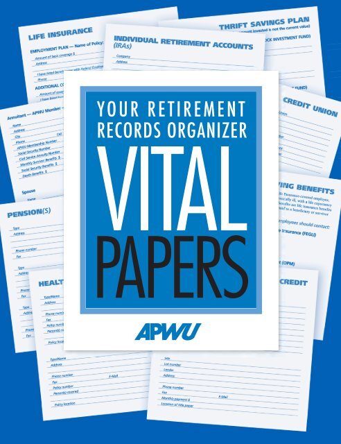 Vital Papers - Your Retirement Records Organizer - APWU