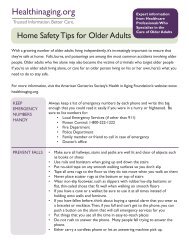 HIA Tip Sheet: Home Safety - Health in Aging