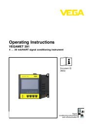 Operating Instructions - VEGAMET 391 - 4 ? 20 mA/HART signal ...