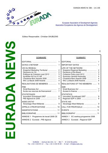 EURADA News no. 288