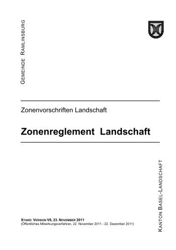 Zonenreglement Landschaft - Ramlinsburg