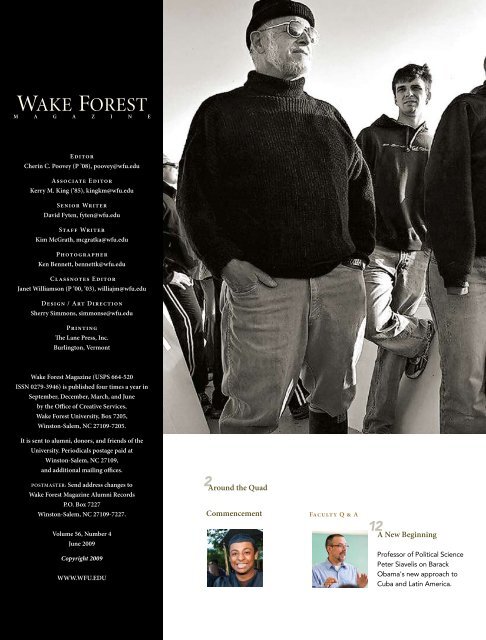 Wake Forest Magazine, June 2009 - Past Issues - Wake Forest ...