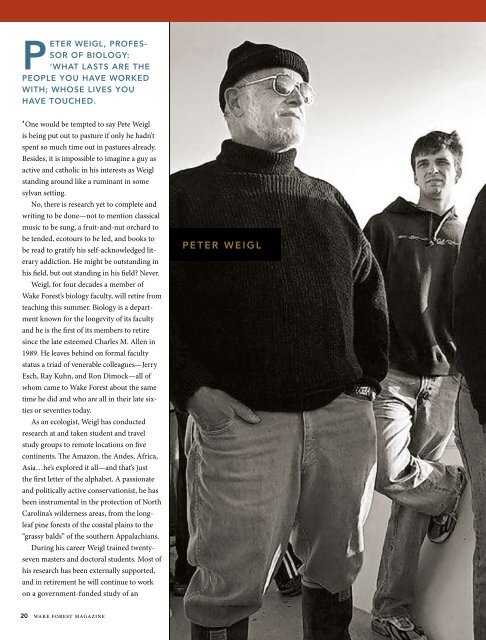 Wake Forest Magazine, June 2009 - Past Issues - Wake Forest ...