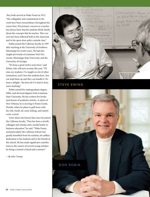 Wake Forest Magazine, June 2009 - Past Issues - Wake Forest ...