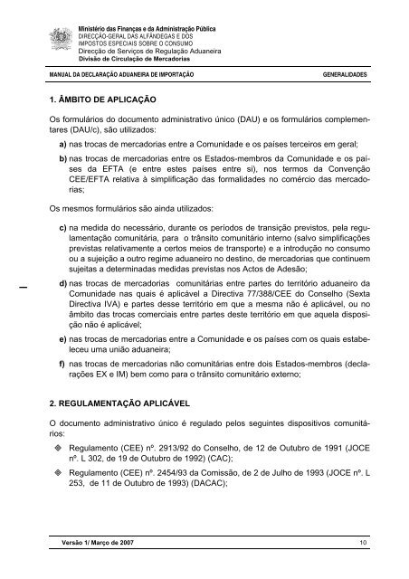 Manual da DeclaraÃ§Ã£o Aduaneira de ImportaÃ§Ã£o Vrs 01