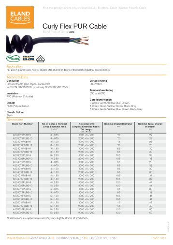 Curly Flex PUR Cable - Eland Cables