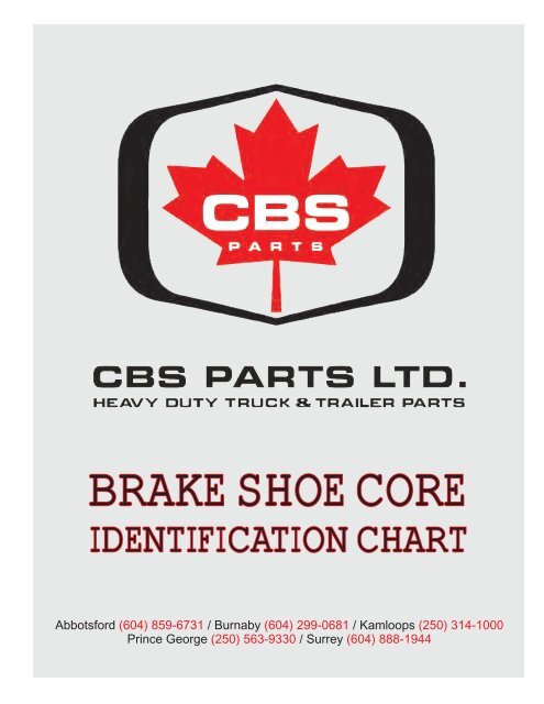 Haldex Brake Shoe Identification Chart