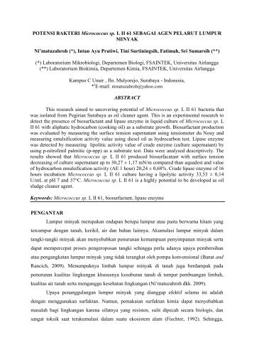 POTENSI BAKTERI Micrococcus sp. L II 61 SEBAGAI AGEN ...