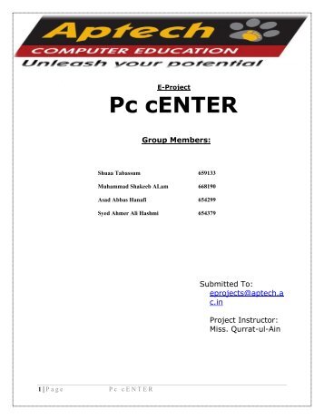 Pc cENTER - Aptech Computer Education