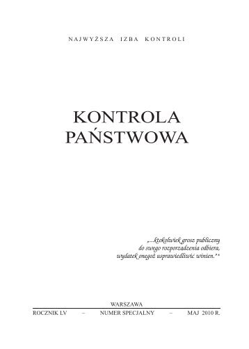 KONTROLA PAÅSTWOWA - NajwyÅ¼sza Izba Kontroli