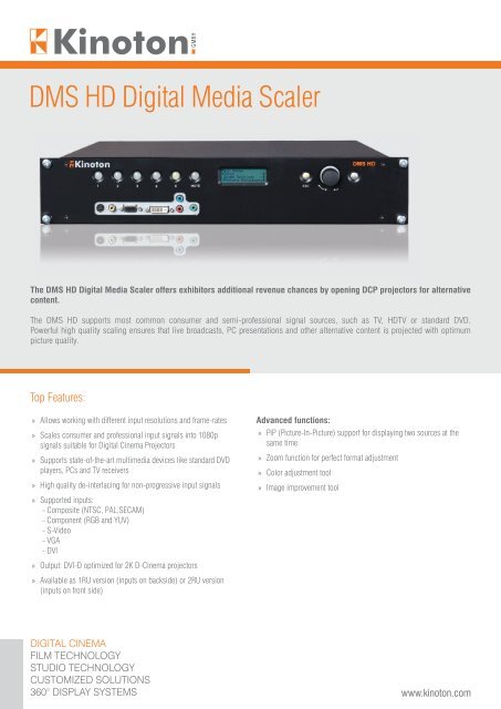 DMS HD Digital Media Scaler - Kinoton