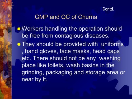 GMP AND QC OF CHURNAS - amam-ayurveda.org