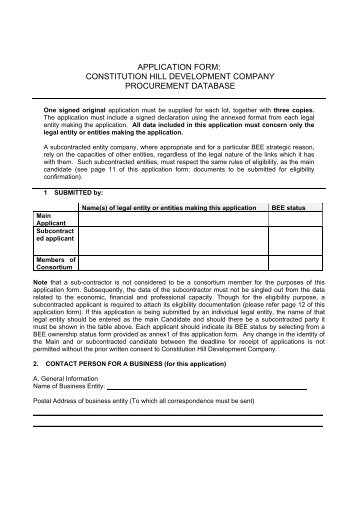 application form - Johannesburg Development Agency