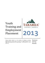 Youth Training and Employment Placement - Tararua District Council