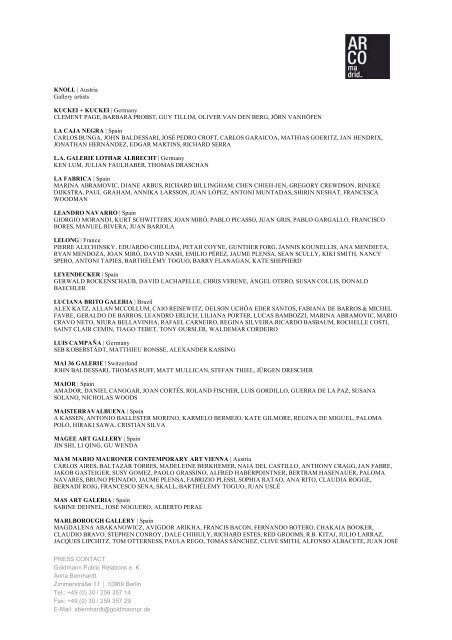 FACT SHEET ARCOmadrid_2011 | 30th Anniversary