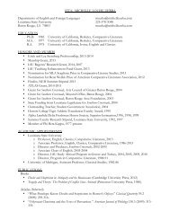 Curriculum Vitae - Department of English - Louisiana State University