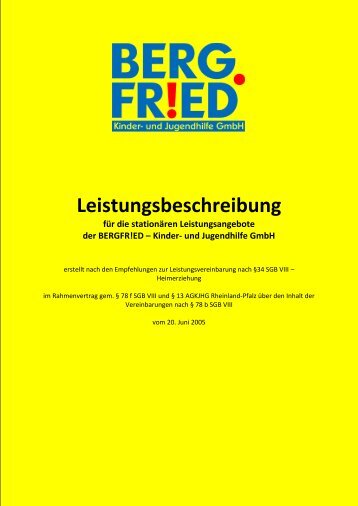 Leistungsbeschreibung Teil 1 - Gesamteinrichtung - Haus Bergfried ...