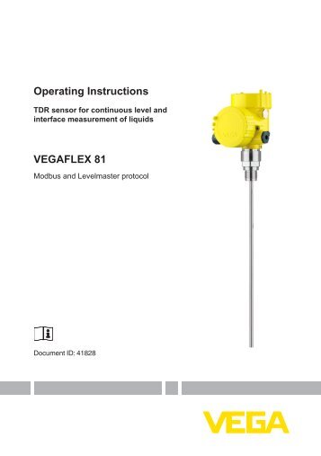 VEGAFLEX 81 - Modbus and Levelmaster protocol - Insatech