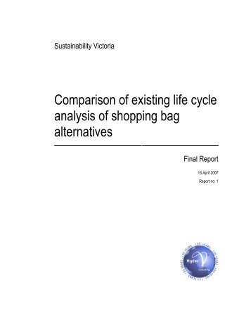 LCA shopping bags full report - Sustainability Victoria