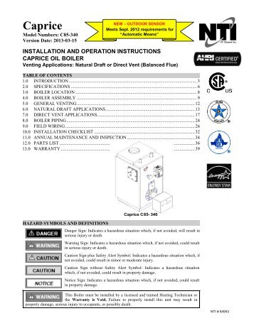 Installation Manual - NY Thermal Inc.