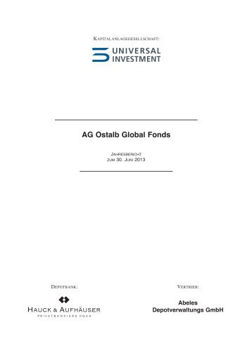 AG Ostalb Global Fonds - Hauck & AufhÃ¤user Privatbankiers KGaA